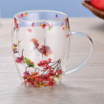 FLOWER GLASS MUG  - LARGE