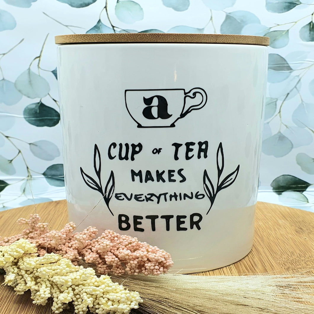 TEA QUOTE CANISTERS